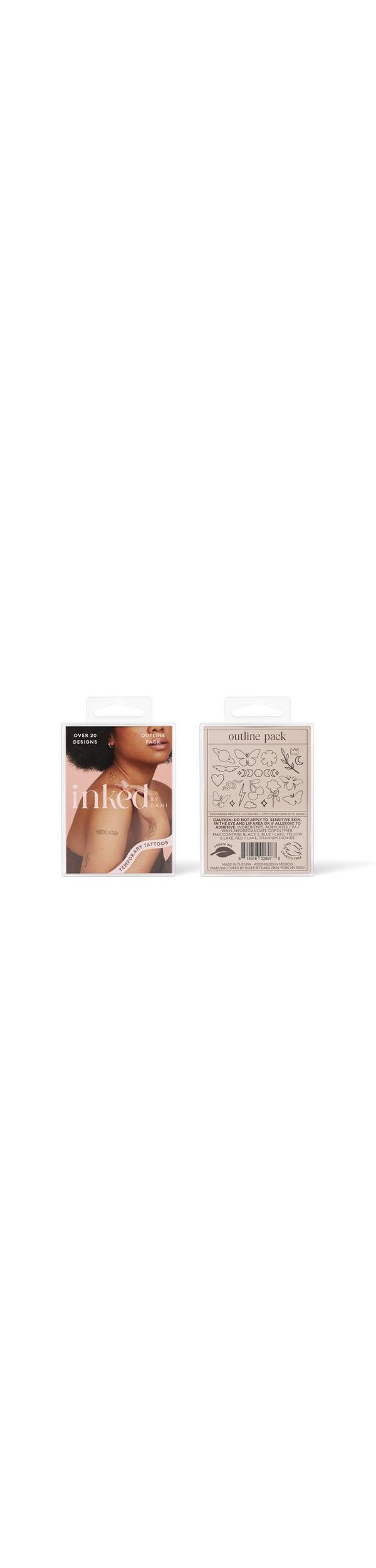 Ulta Inked by Dani  Outline Temporary Tattoo Pack
