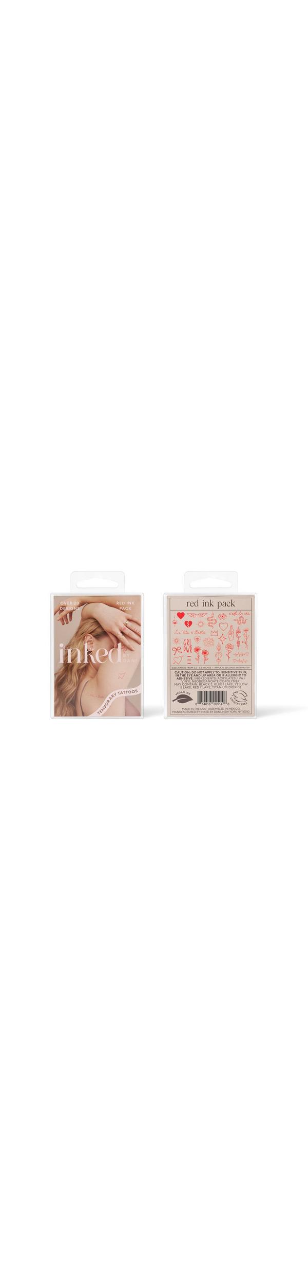 Ulta Inked by Dani  Red Ink Temporary Tattoo Pack