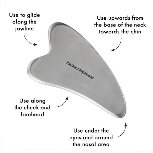 Ulta Tweezerman  Stainless Steel Gua Sha With Pouch