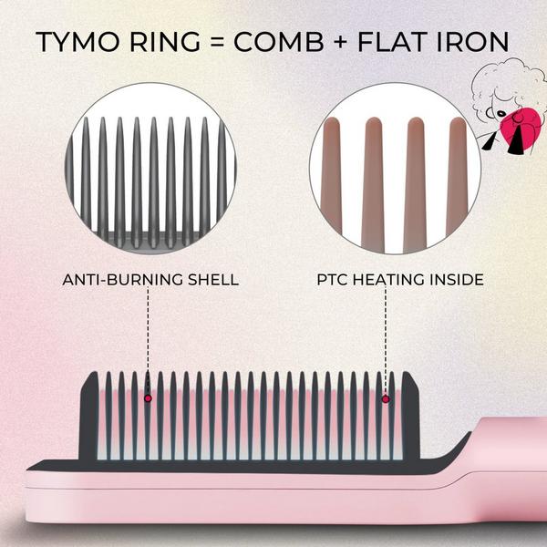 Ulta TYMO Beauty  Ring Pink Hair Straightening Comb