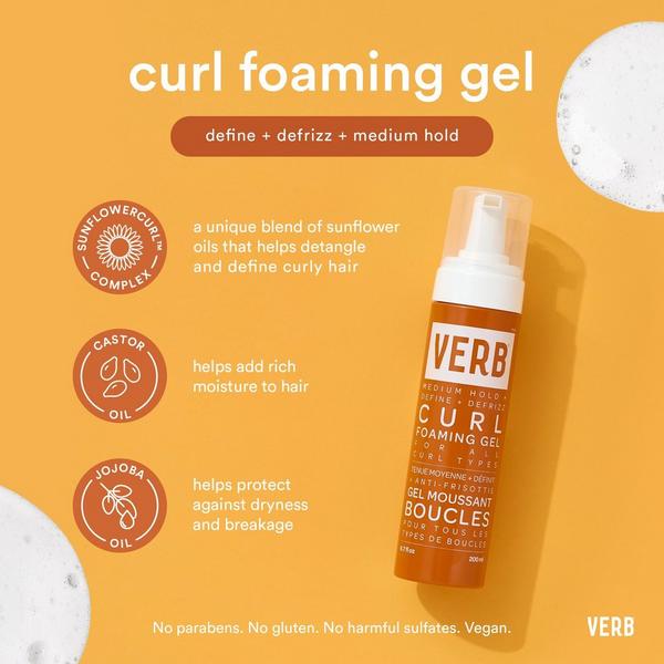 Ulta Verb  Curl Foaming Gel For Definition + Frizz-Fighting
