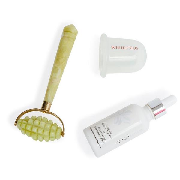 Ulta White Lotus Beauty  Jade Roller & Body Sculpting Cupping Kit